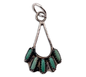 sterling silver green turquoise pendant
