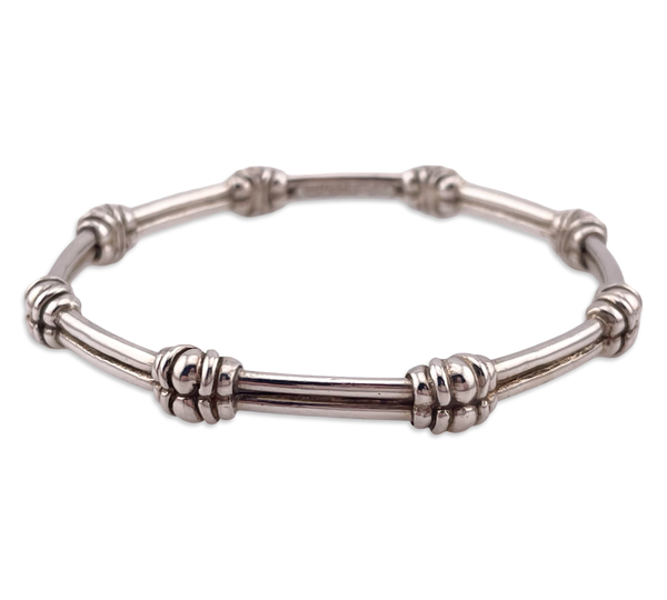 sterling silver 8" David Wysor stoneless bangle bracelet