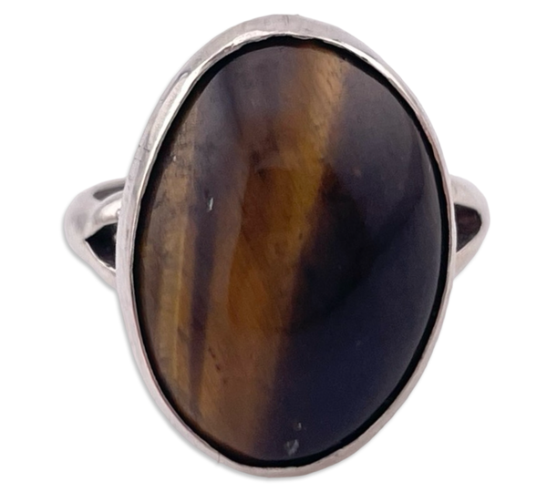 size 5.75 sterling silver tigers eye ring