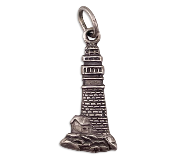 sterling silver Portland Head Light lighthouse pendant