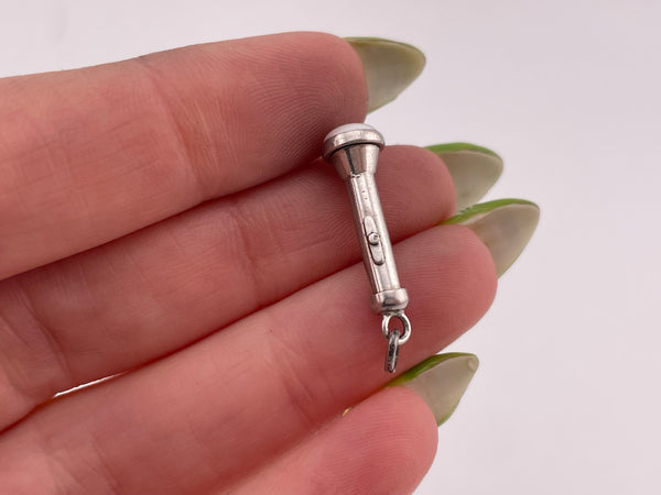 sterling silver flashlight plastic pearl pendant