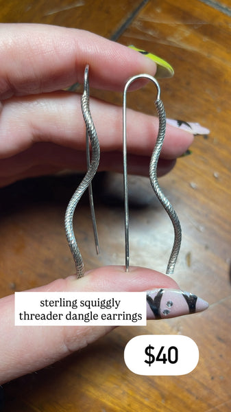 RESERVED PRIVATE LISTING -- sterling silver textured spiral earrings B42