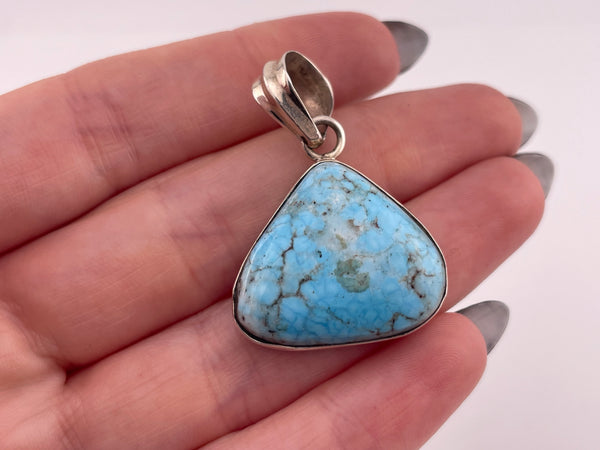 sterling silver stabilized turquoise pendant