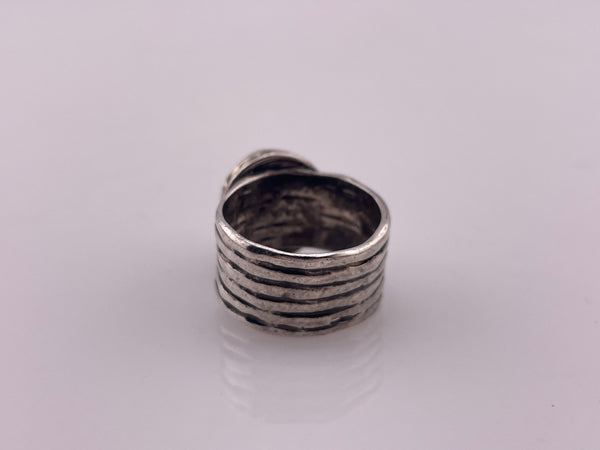 size 5.5 sterling silver Silpada faceted green glass ring ***AS IS***