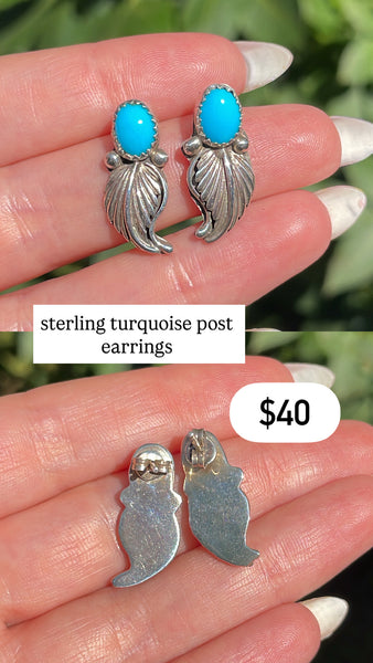 RESERVED PRIVATE LISTING -- sterling silver turquoise earrings A9