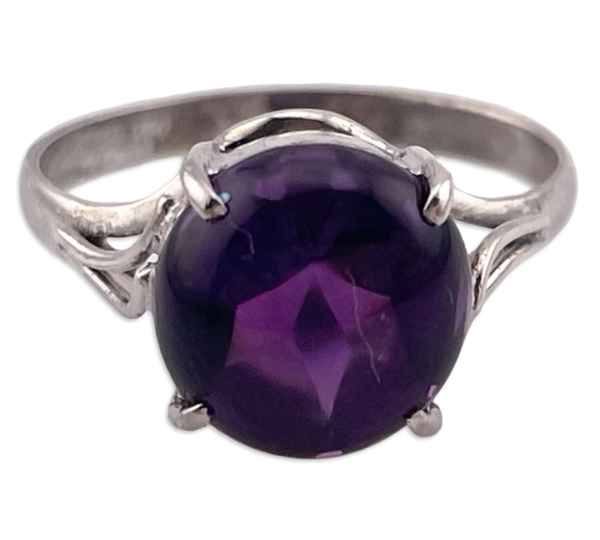 size 7.75 sterling silver amethyst ring