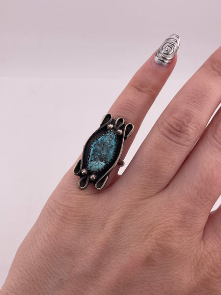size 5 sterling silver turquoise ring