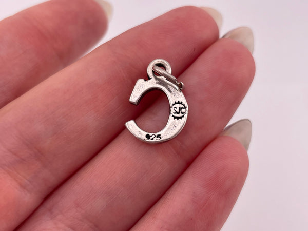 sterling silver initial letter 'C' pendant