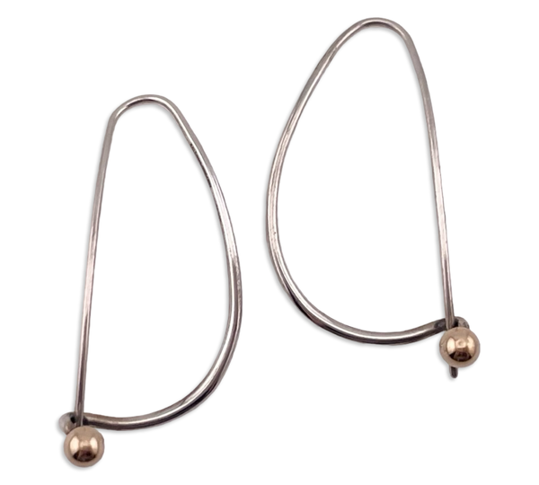 sterling silver & 14k gold Ed Levin threader dangle earrings