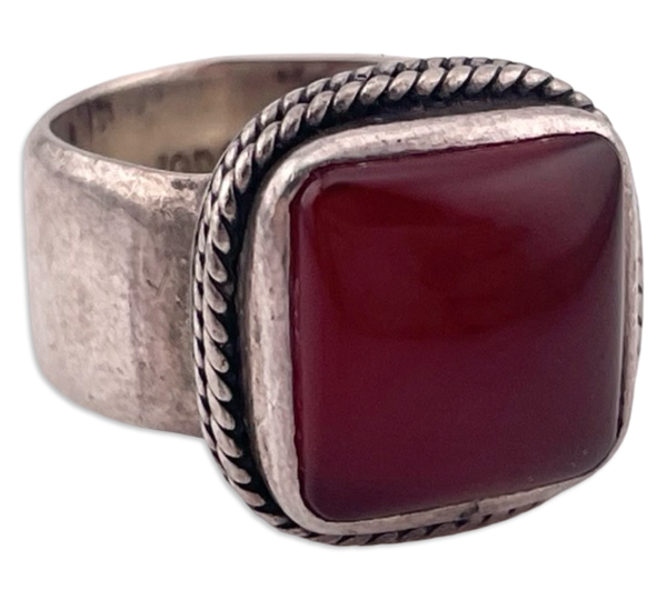 size 5.25 sterling silver carnelian ring