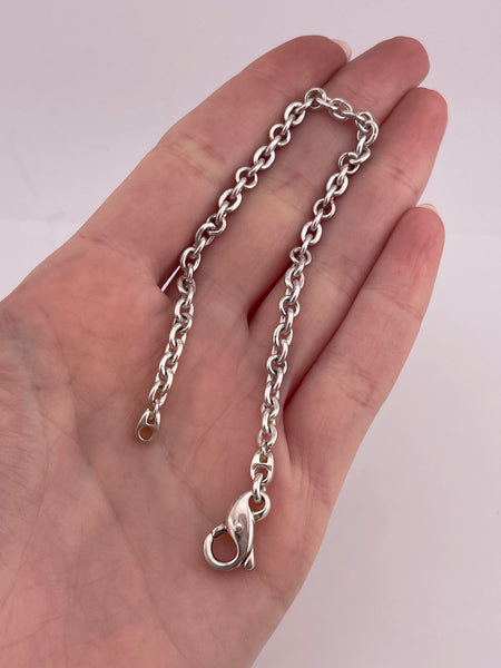 sterling silver 7-1/4" 4mm cable chain link bracelet