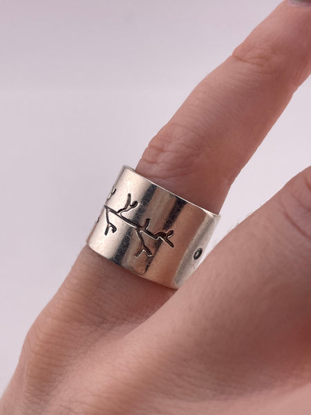 size 5.5 sterling silver & copper wide band tree ring