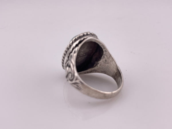 size 11.25 sterling silver turquoise scroll ring