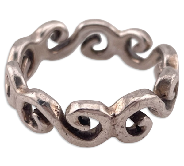 size 6 sterling silver s-shape swirl ring