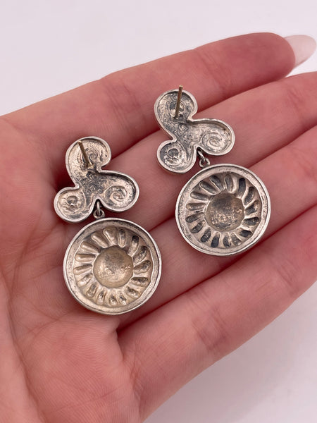 sterling silver stoneless post dangle earrings