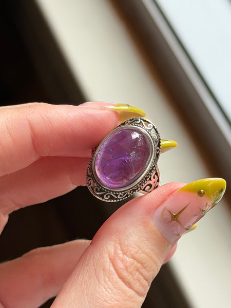 RESERVED PRIVATE LISTING -- sterling silver amethyst ring B1