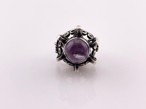 size 5 sterling silver Mexican amethyst adjustable band ring