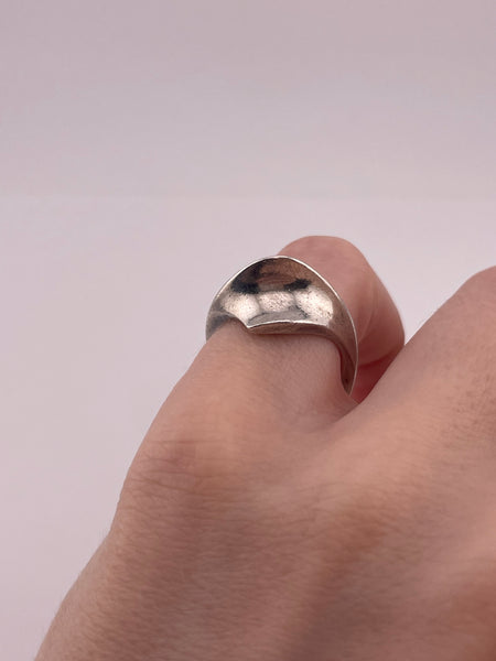size 6.25 sterling silver stoneless abstract textured ring