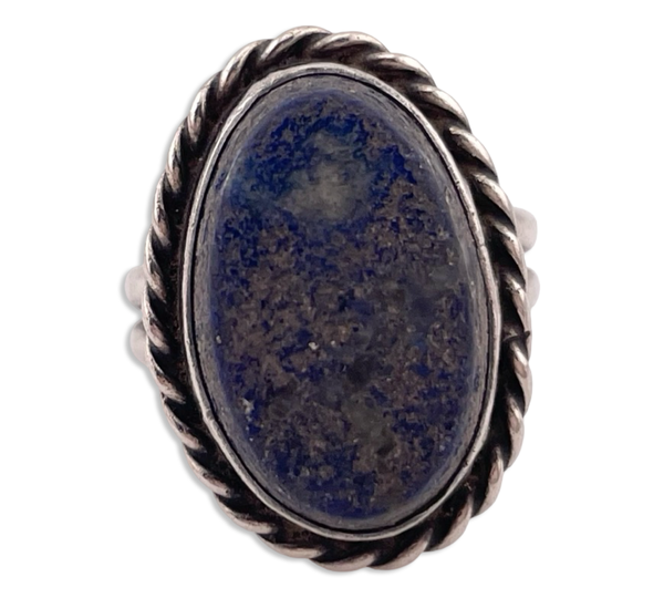 size 5.25 sterling silver lapis ring