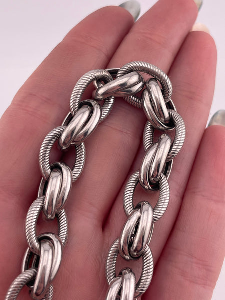 sterling silver 7 1/2" circle link bracelet