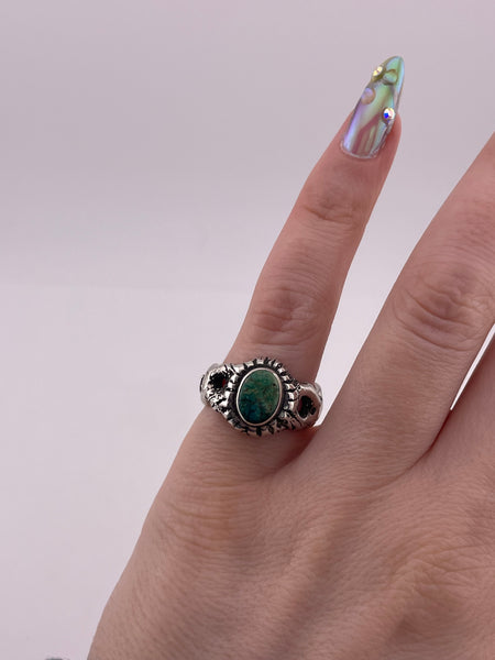 size 5.5 sterling silver turquoise ring