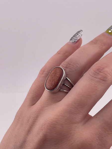 size 6.25 sterling silver goldstone ring