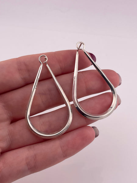 sterling silver Ed Levin stoneless teardrop post earrings