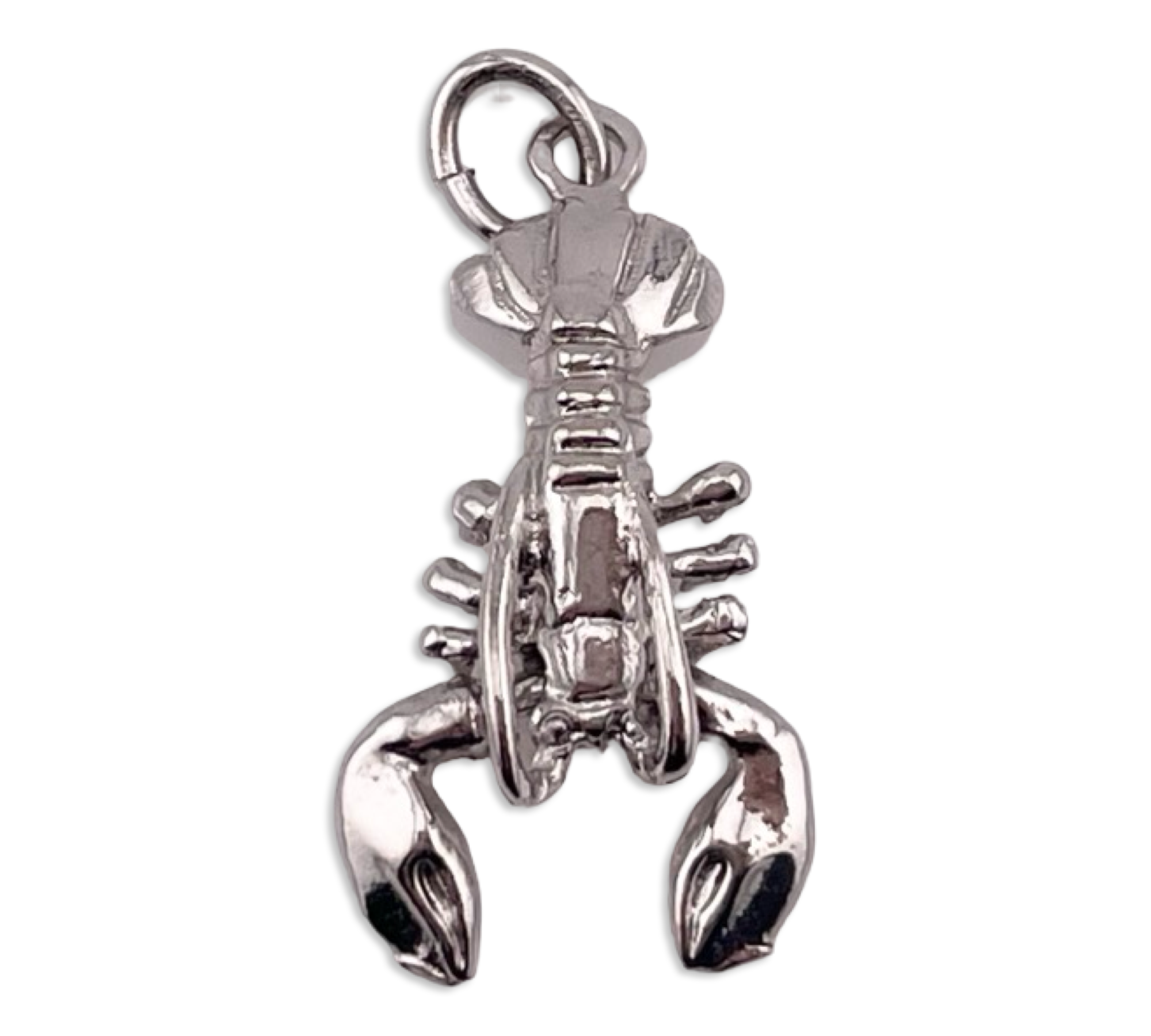 sterling silver rhodium plated lobster pendant