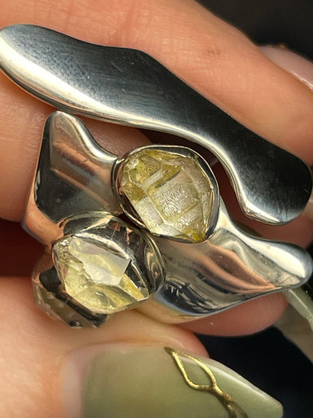 size 7.25 sterling silver designer Lilly Barrack quartz ring