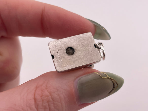 sterling silver rhodium plated "I Love U" telephone pendant