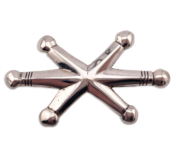 sterling silver six pointed brooch