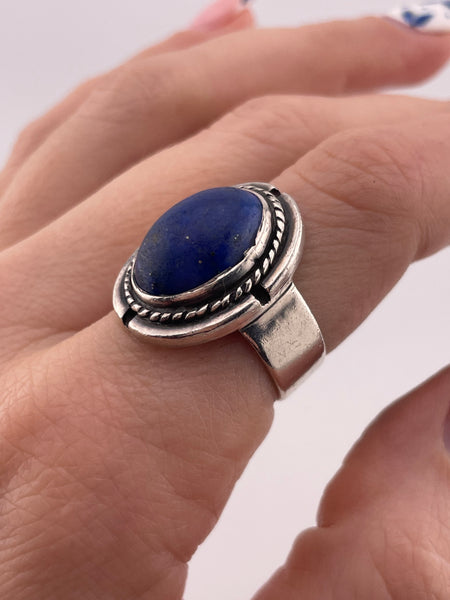 size 7.75 sterling silver lapis ring