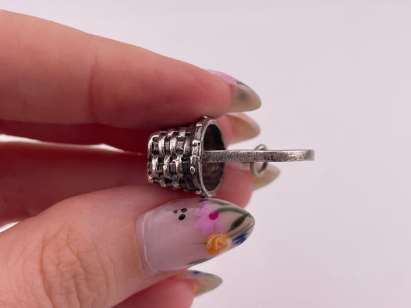 sterling silver basket pendant