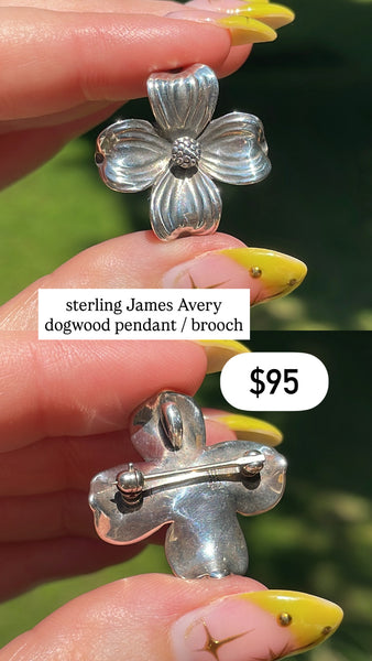 RESERVED PRIVATE LISTING -- sterling silver James Avery dogwood pendant C24