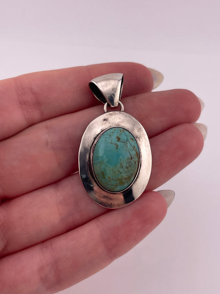 sterling silver K.A. Smith turquoise pendant