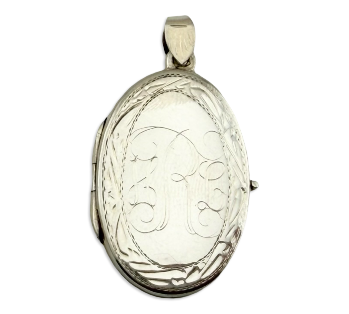 sterling silver 'HRL' initials letters oval locket pendant – Nomads ...