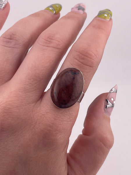 size 7.75 sterling silver jasper ring