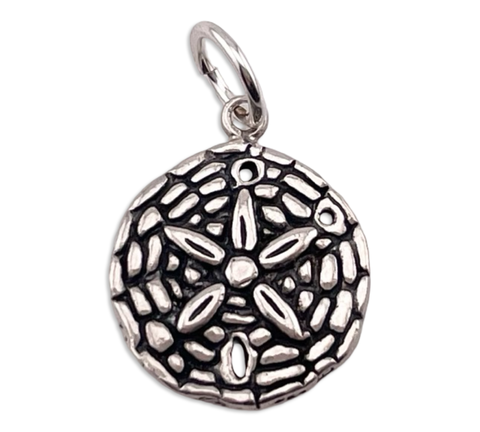 sterling silver double sided sand dollar pendant
