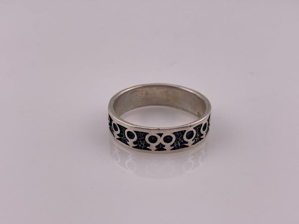 size 11.75 sterling silver Venus symbol band ring