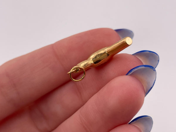 18k gold puffy 3D hair dryer pendant