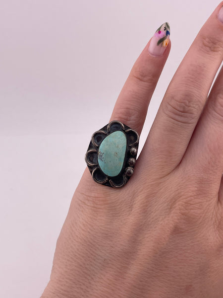 size 5.5 sterling silver turquoise ring