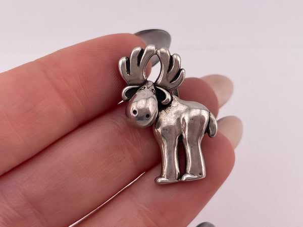 sterling silver moose pendant