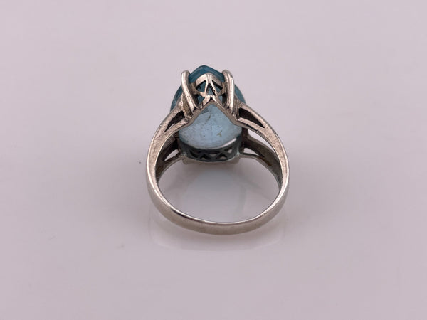 size 7.75 sterling silver lab topaz ring ***AS IS***