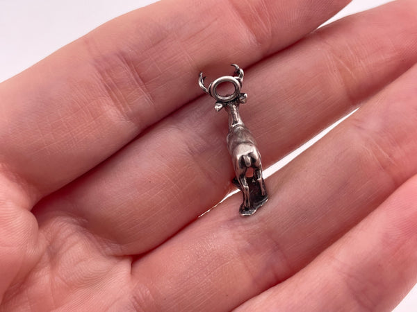sterling silver deer charm pendant