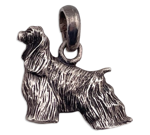 sterling silver English Cocker Spaniel dog pendant