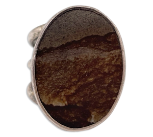 size 6.75 sterling silver landscape jasper ring