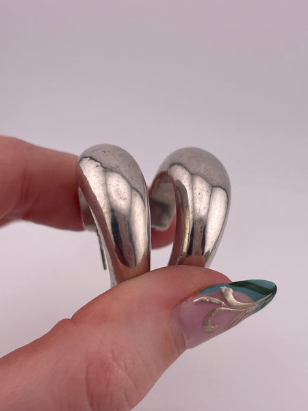 sterling silver electroform partial hoop post earrings *non-sterling posts*