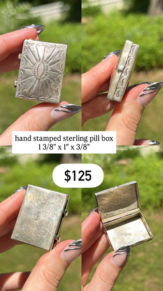 RESERVED PRIVATE LISTING -- sterling silver pill box B1