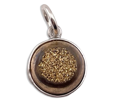 sterling silver small druzy pendant