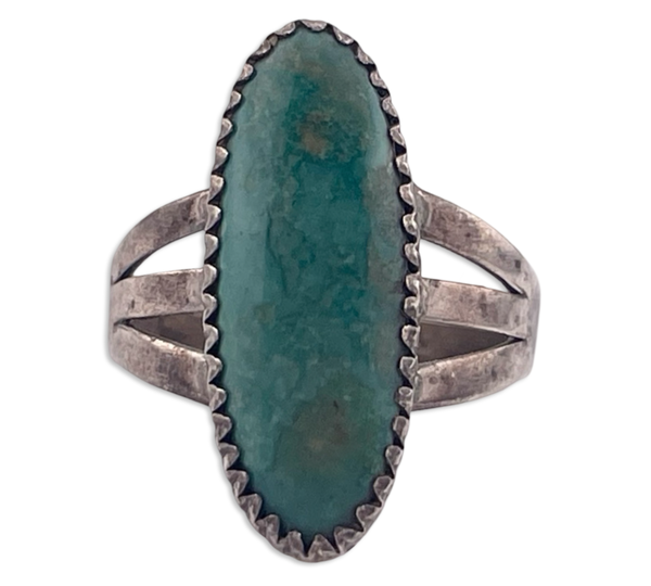 size 8 sterling silver turquoise oval ring